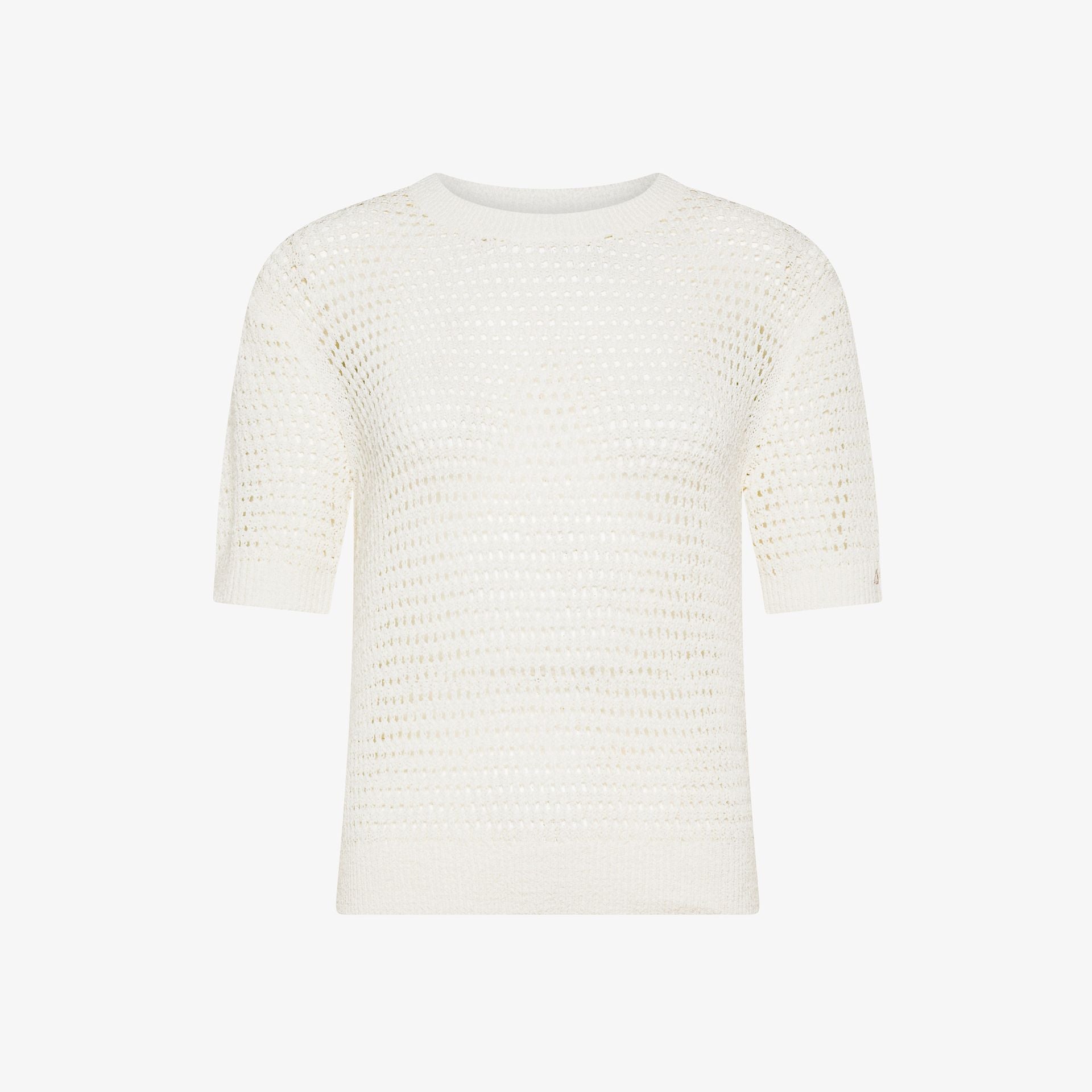 T-shirt in maglia di cotone traforata