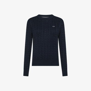 Maglia in cotone a trecce