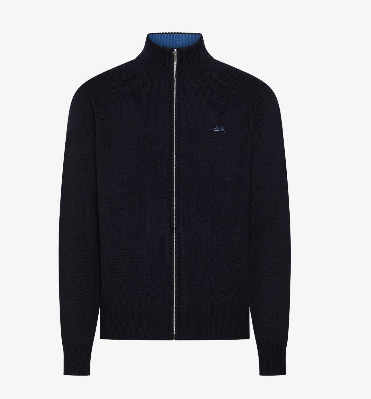 Cardigan in lana e cashmere con zip
