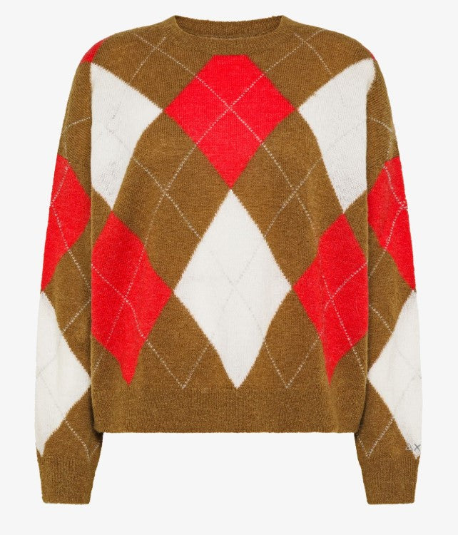 Maglia a rombi in misto lana