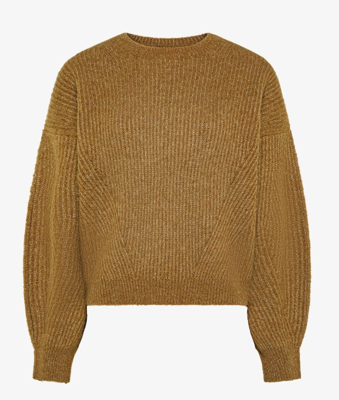Maglia lurex in lana a coste