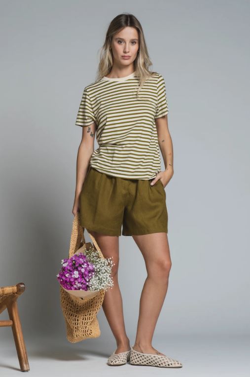 LENA CHINO SHORT PANTS IN 100% LINEN