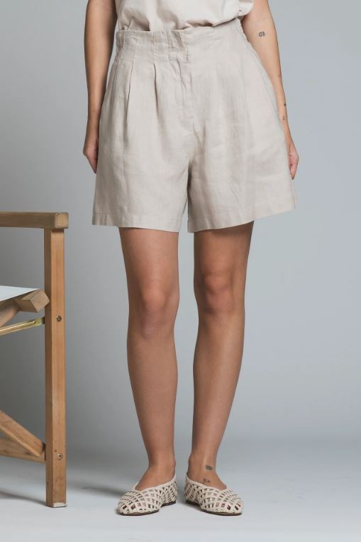 LENA CHINO SHORT PANTS IN 100% LINEN