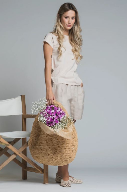 LENA CHINO SHORT PANTS IN 100% LINEN