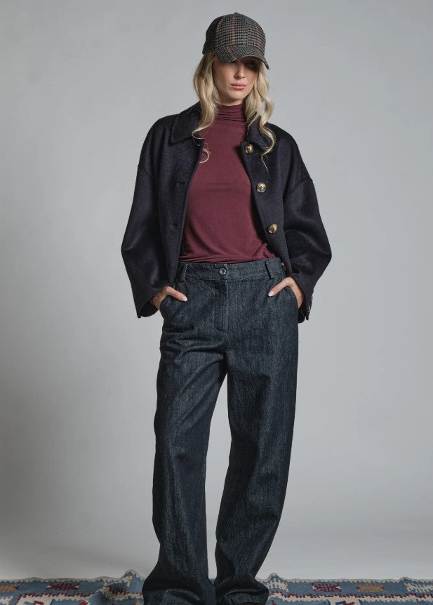 Giacca donna cropped in misto lana