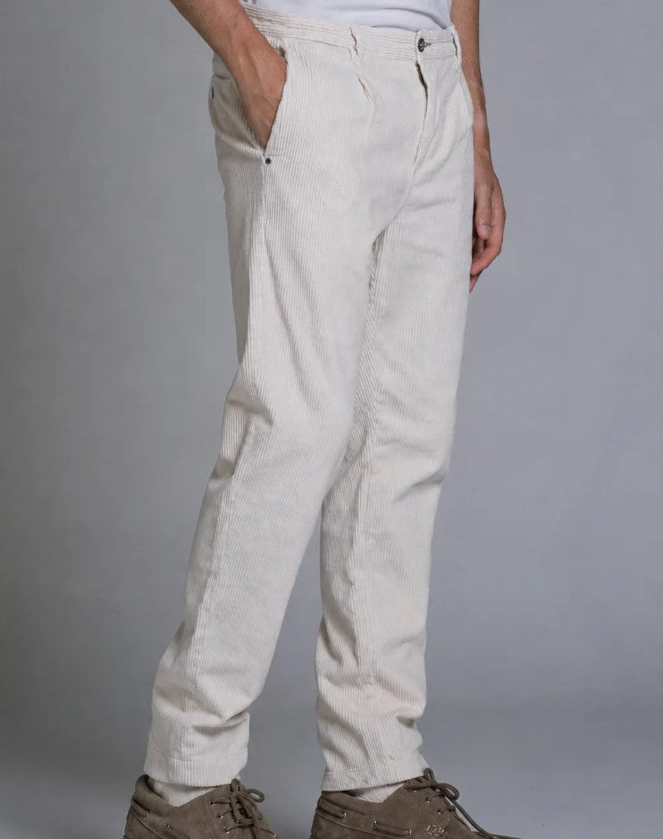 Pantalone uomo chino long in velluto 500 righe
