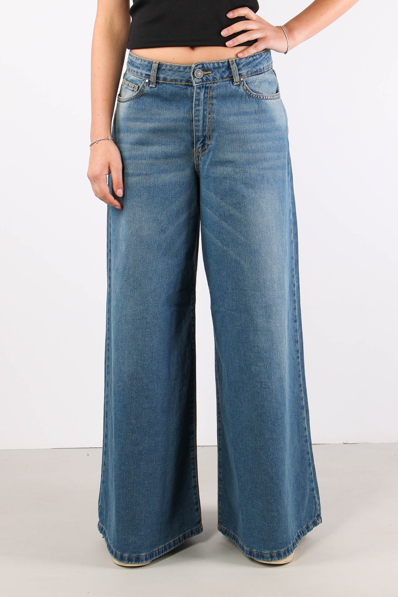 Gemma Pantagonna Vita Bassa Denim Medio