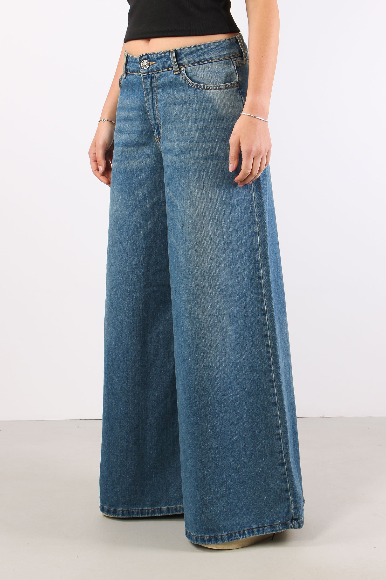 Gemma Pantagonna Vita Bassa Denim Medio