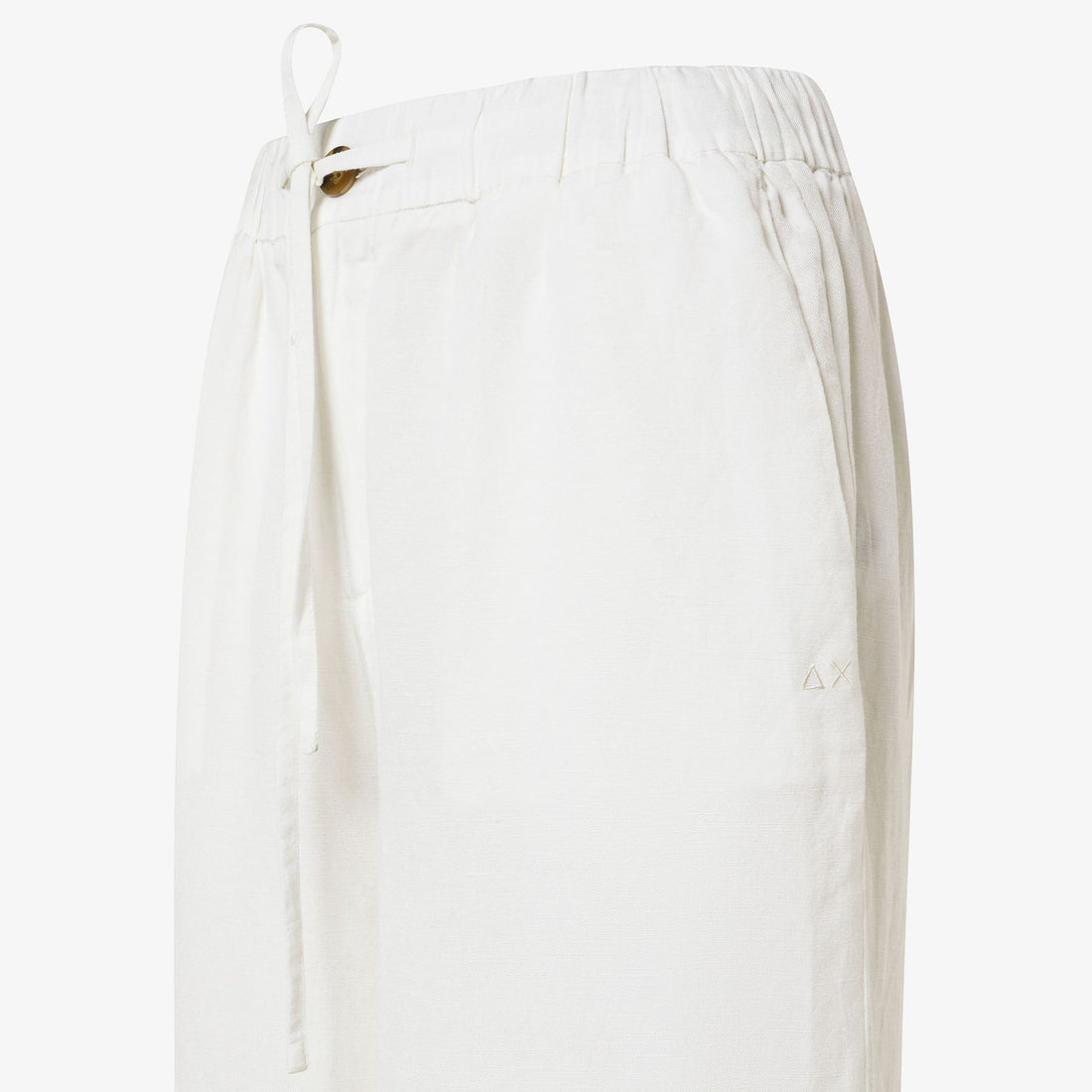 Pantaloni wide leg in misto lino