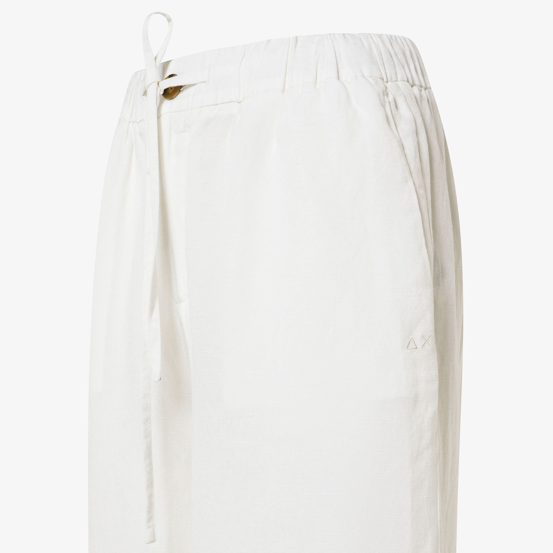 Pantaloni wide leg in misto lino