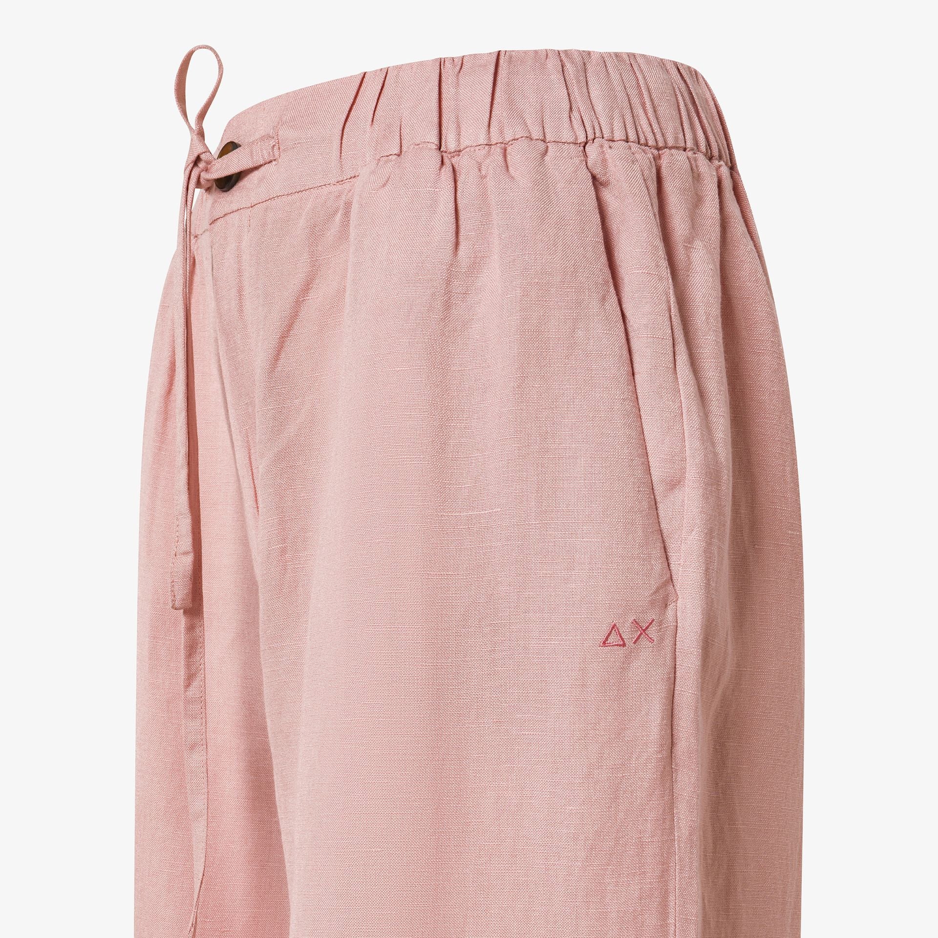 Pantaloni wide leg in misto lino