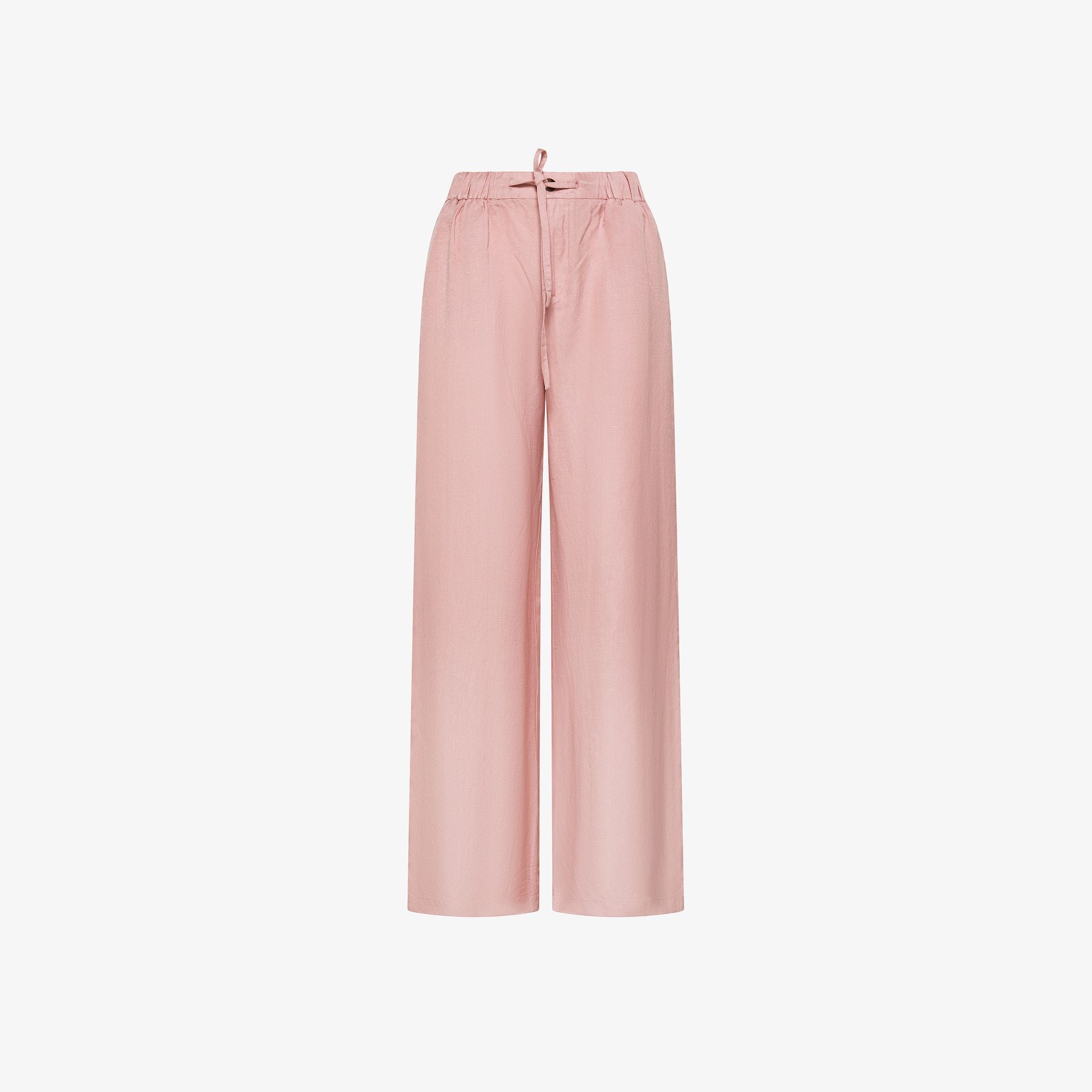 Pantaloni wide leg in misto lino