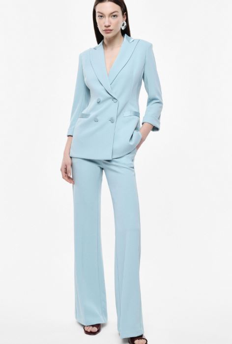 Pantaloni flare sartoriali vita alta pinces