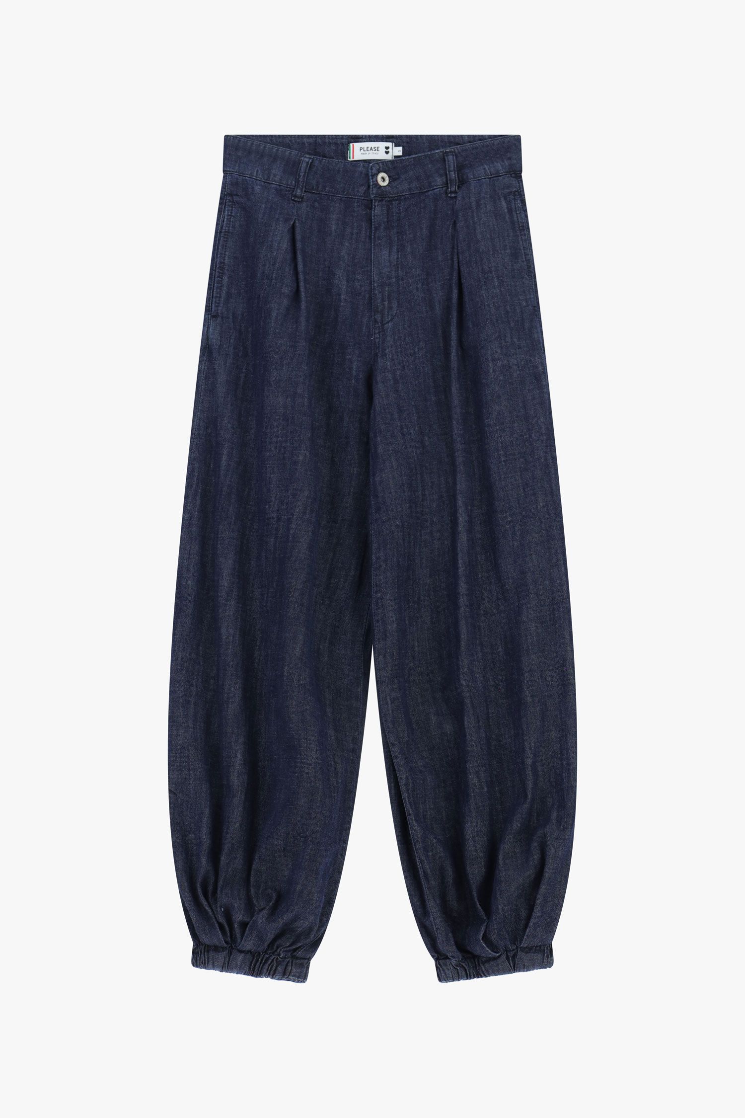 Jeans scuri baloon fit con fondo elastico