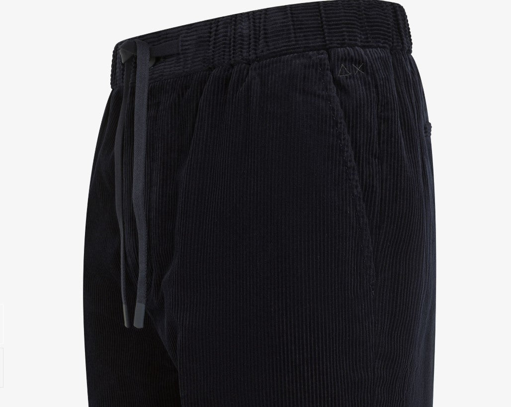Pantaloni chino in velluto con coulisse
