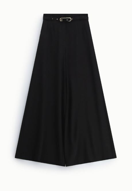 Pantaloni palazzo a vita alta con cintura