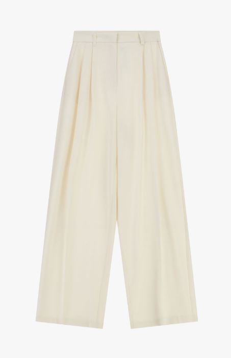 Pantaloni palazzo a vita alta con pinces