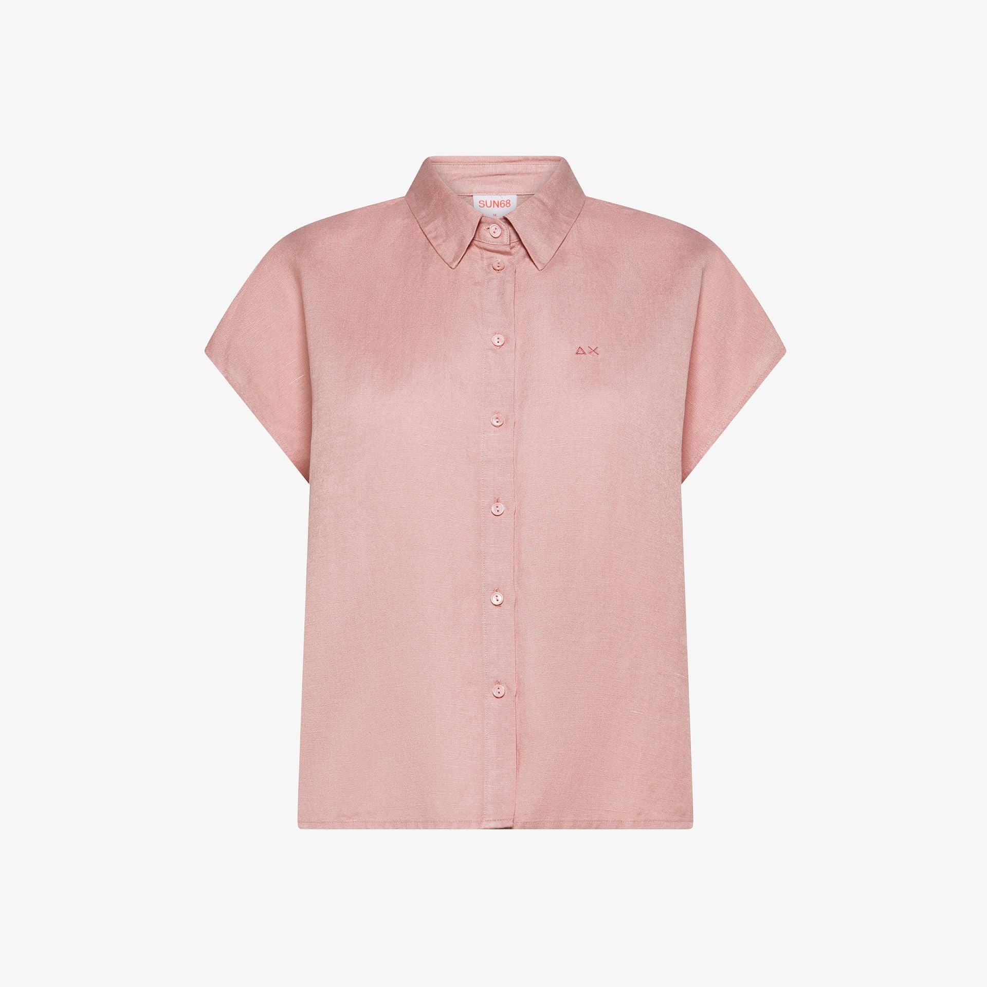 Camicia maniche corte in misto lino