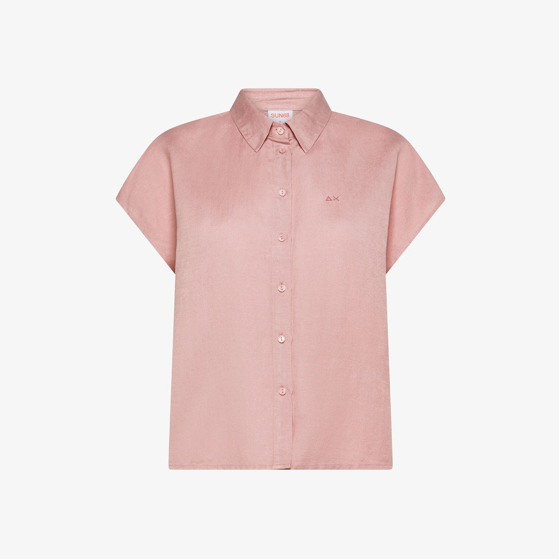 Camicia maniche corte in misto lino