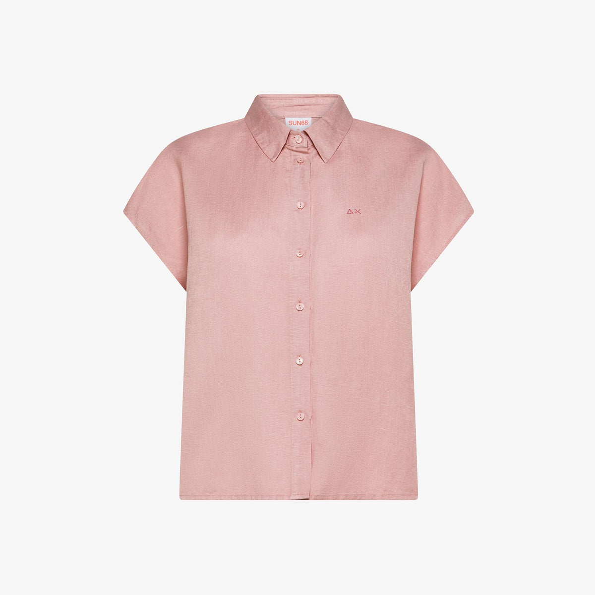 Camicia maniche corte in misto lino