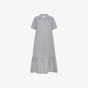 Abito midi in misto lino a righe