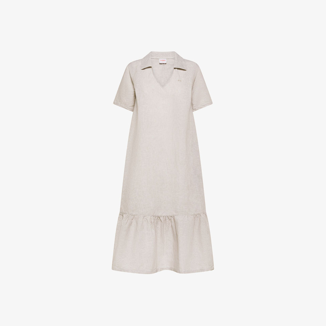 Abito midi in misto lino a righe