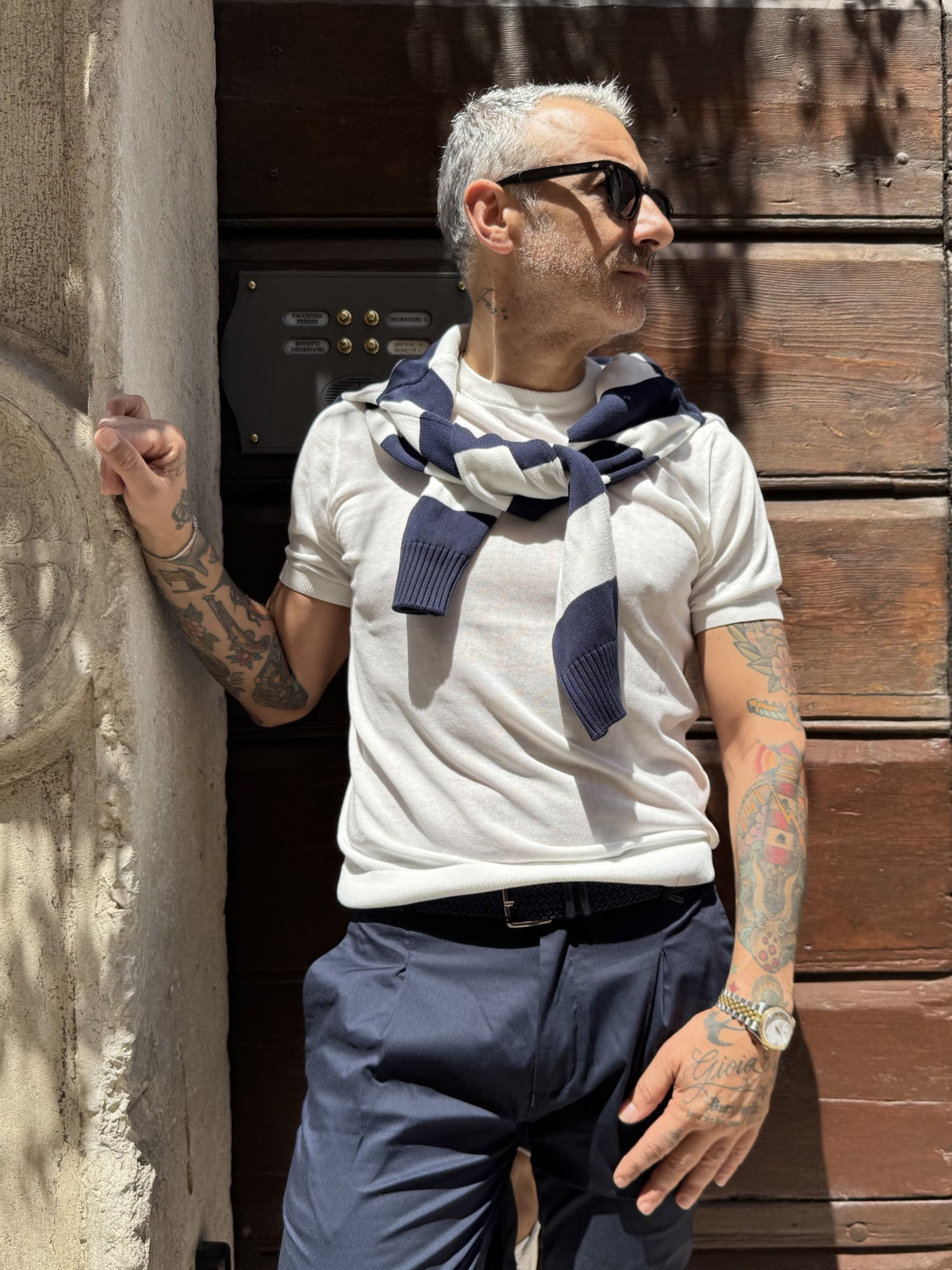 Maglia in cotone maniche corte