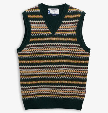 Gilet casual unisex multicolore in lana Shetland