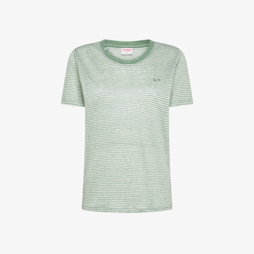 T-shirt in jersey di lino a righe