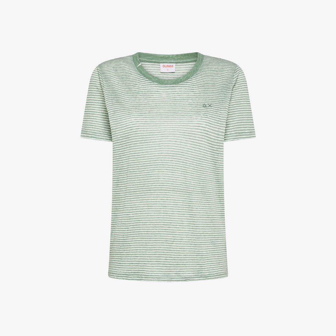 T-shirt in jersey di lino a righe