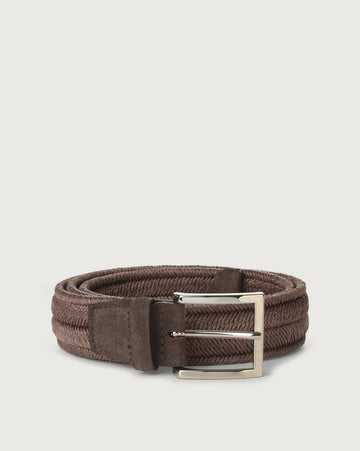 Cintura elasticizzata Rope Elast in lino 3,5 cm