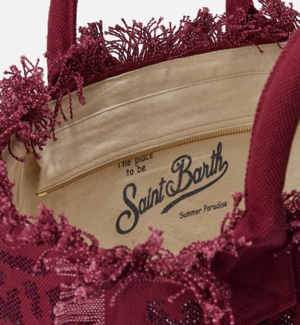 Borsa Vanity regular in canvas leopardato con strass