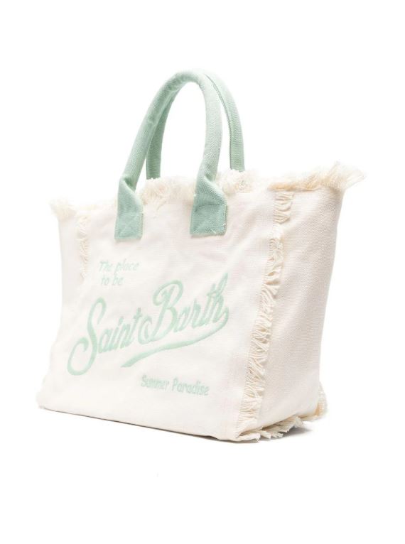 Borsa Vanity MC2 Saint Barth bianca con manici a contrasto