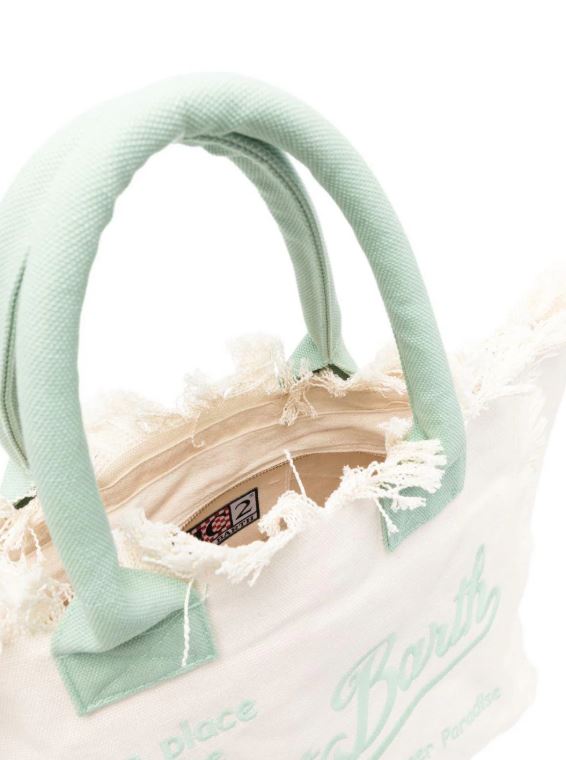 Borsa Vanity MC2 Saint Barth bianca con manici a contrasto