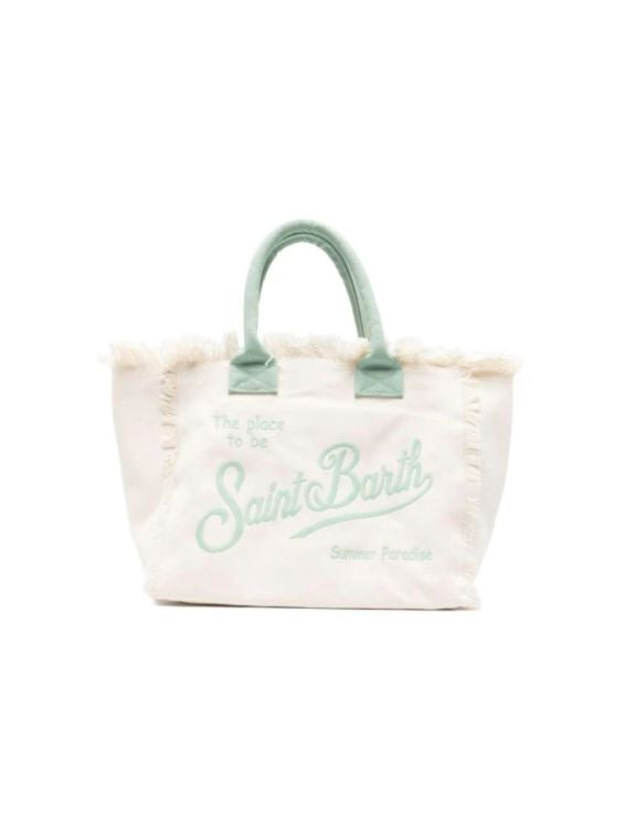 Borsa Vanity MC2 Saint Barth bianca con manici a contrasto