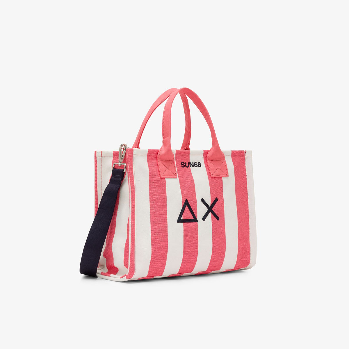 Shopping bag in tela di cotone stampato pois Sun68