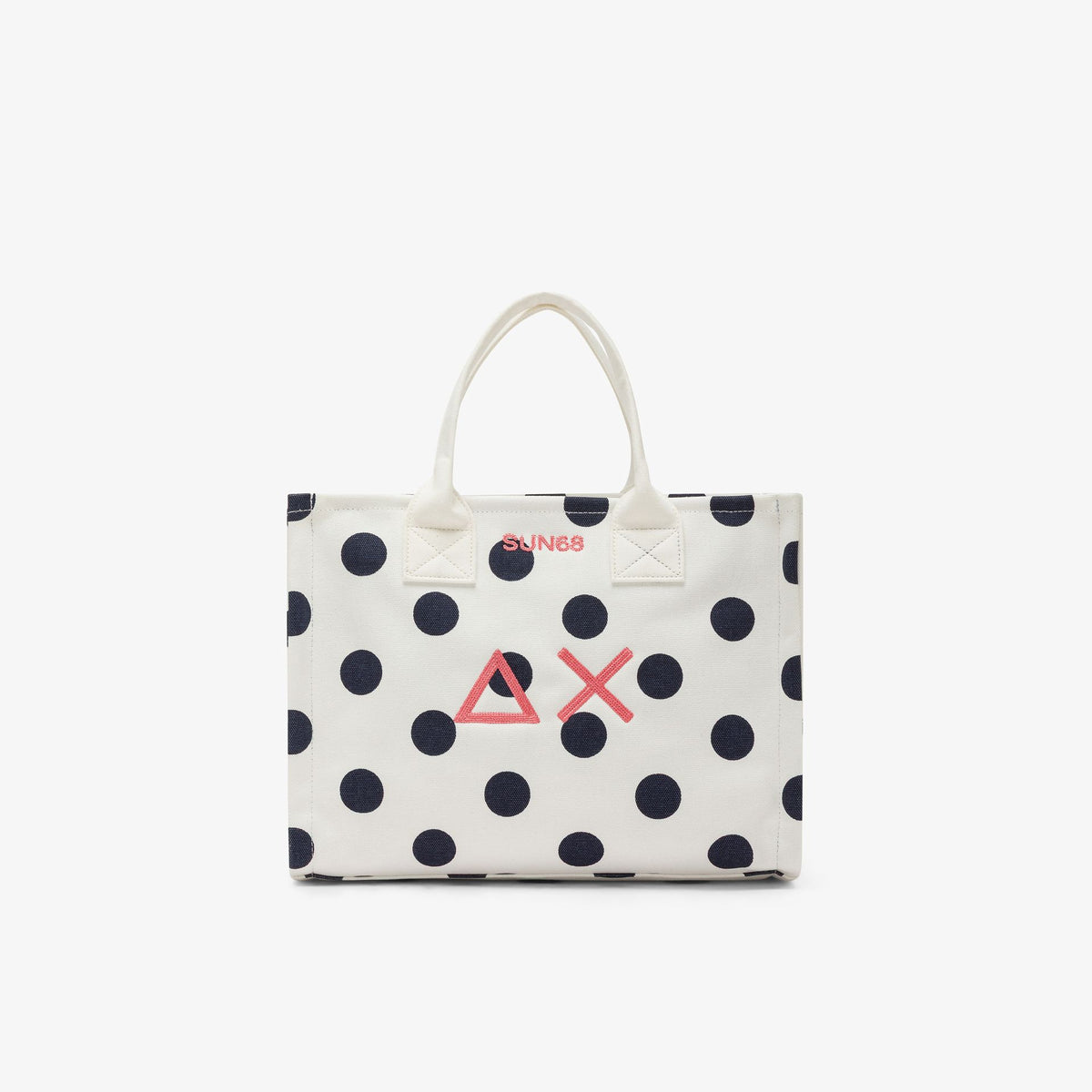Shopping bag in tela di cotone stampato pois Sun68
