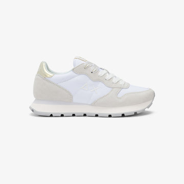Sneaker Ally Gold Silver in suede e nylon