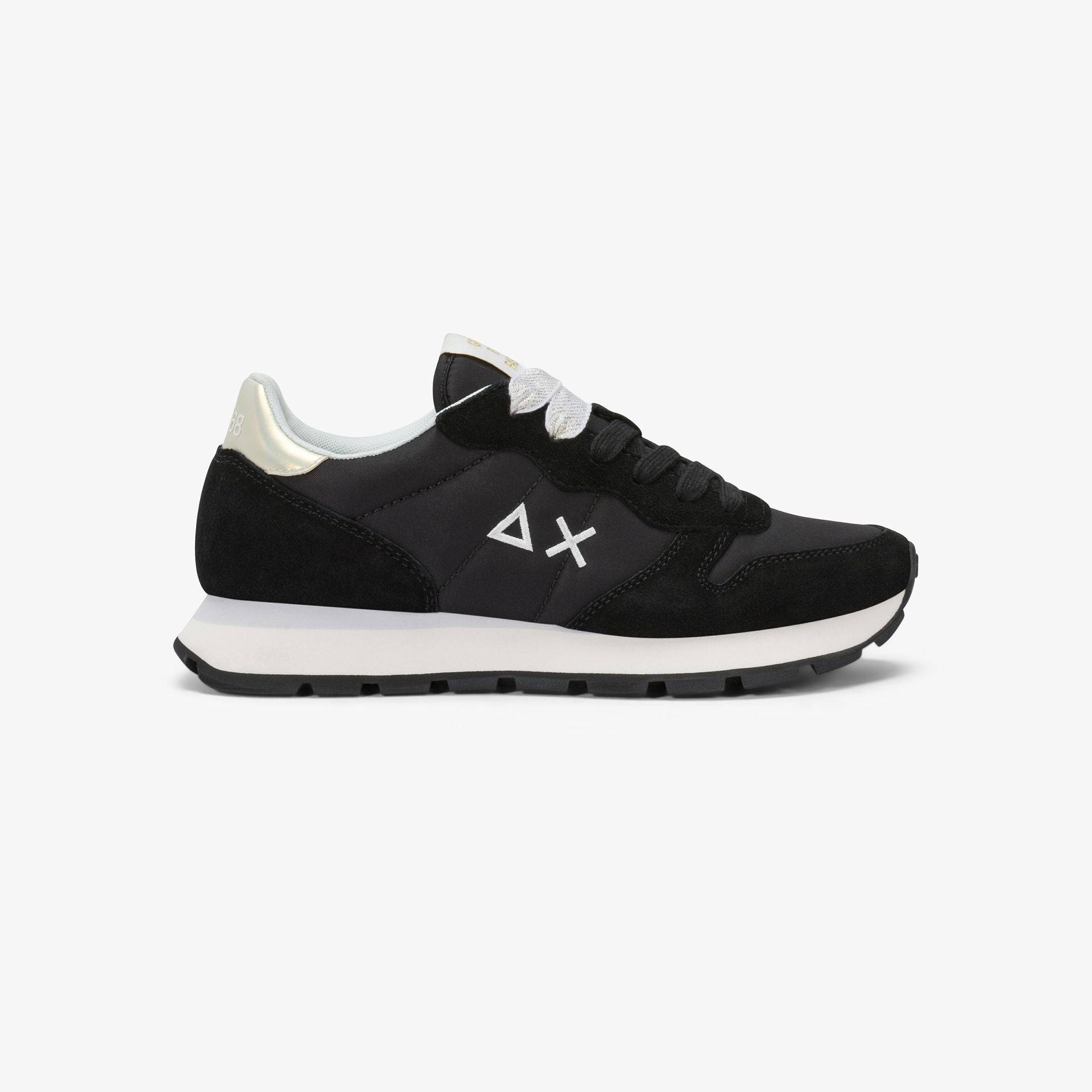 Sneaker Ally Gold Silver in suede e nylon