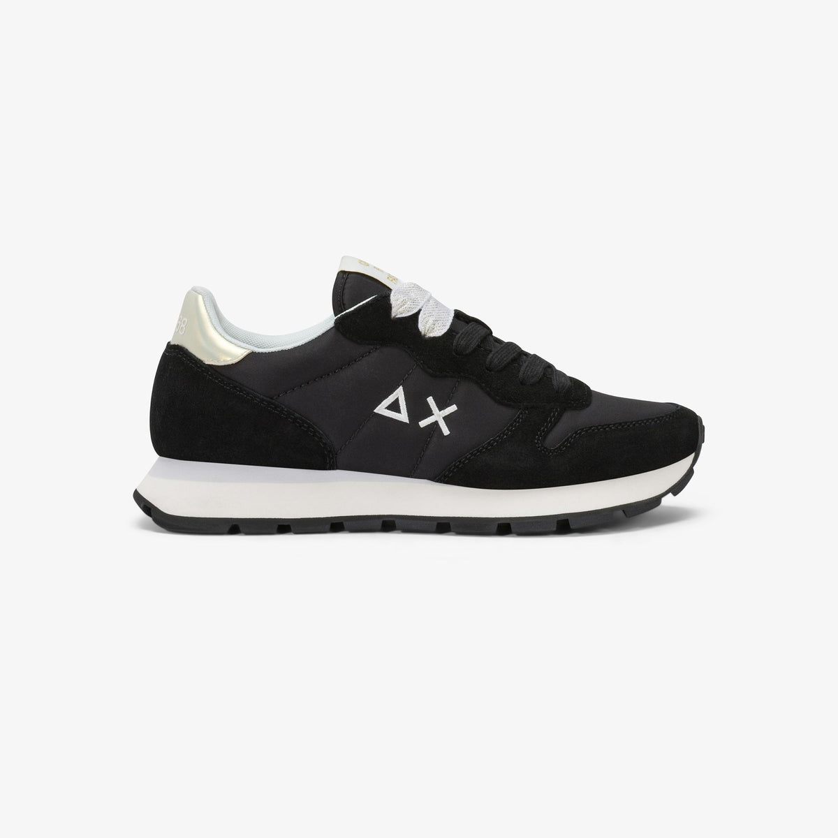 Sneaker Ally Gold Silver in suede e nylon